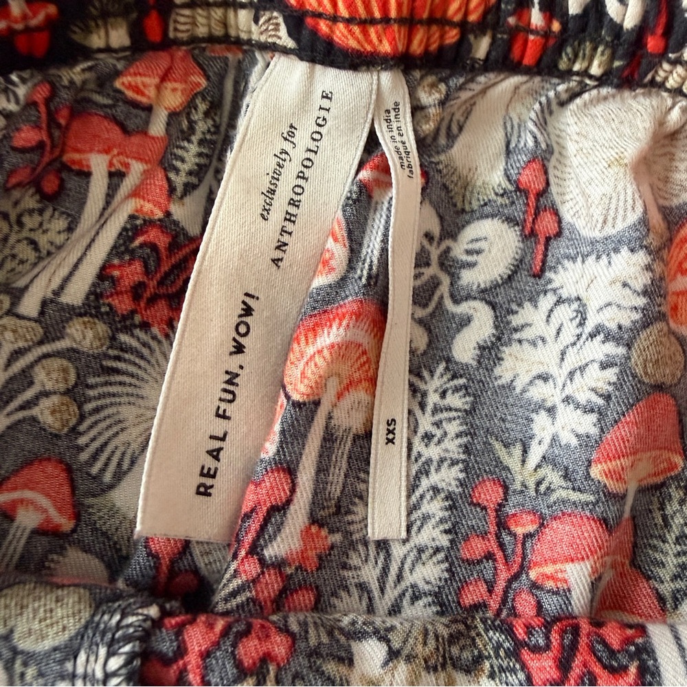 Anthropologie Mushroom Print Pajama Pants - Picture 5 of 8